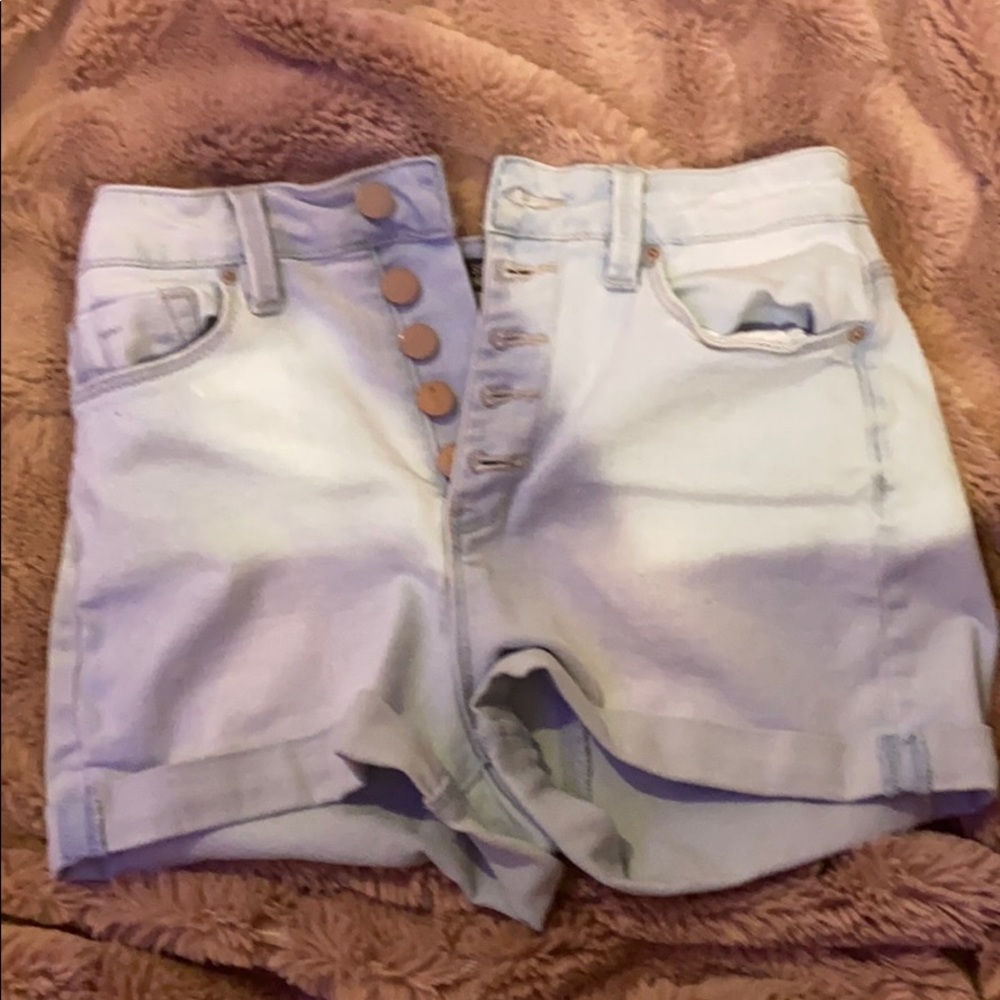 light blue shorts